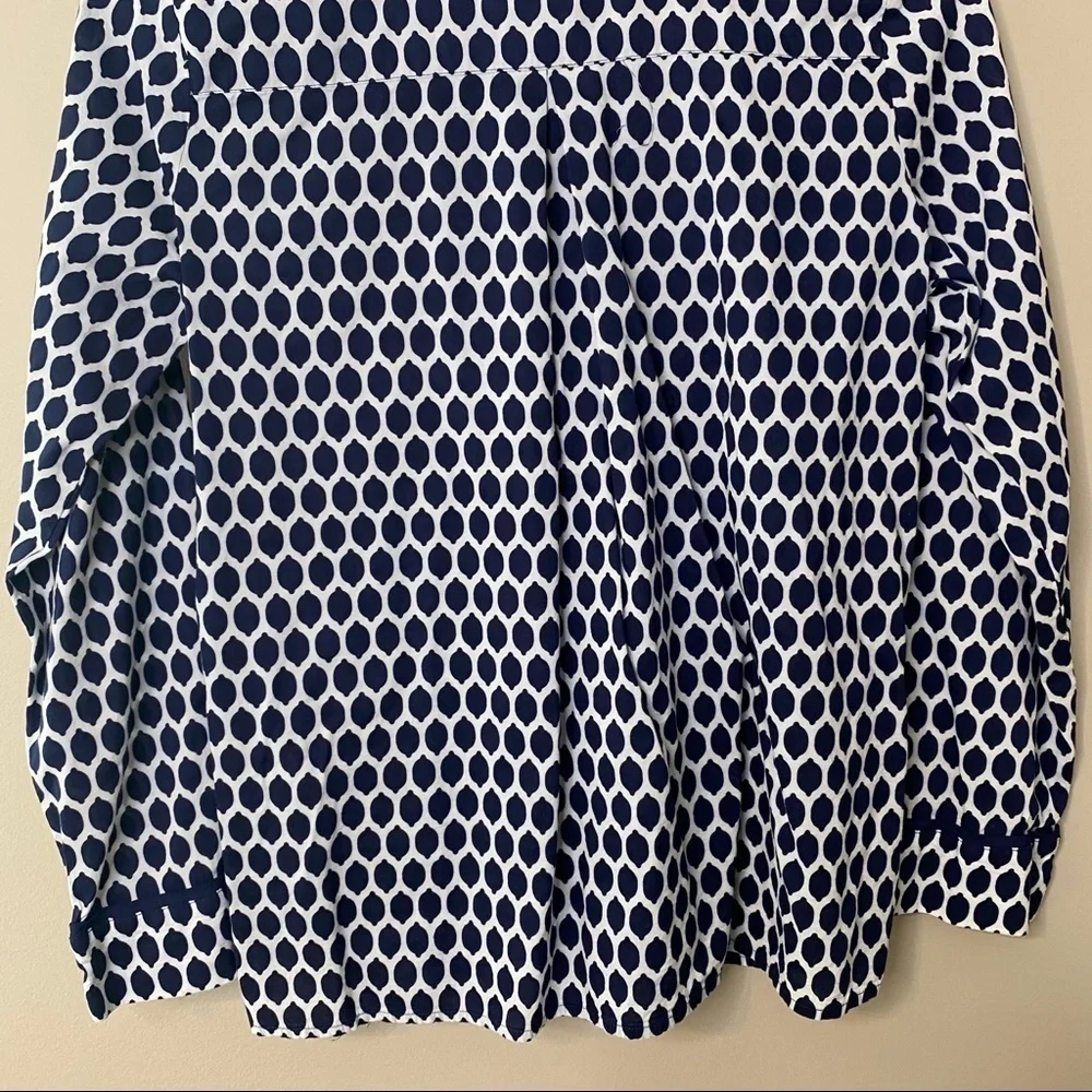 Kate Spade Pajama Button Down Top Blue Sz Small